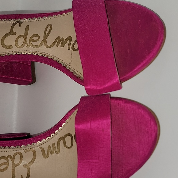 Women's Yaro Silk Block Heel Ankle Strap Sandals Size 8.5 - Picture 2 of 10